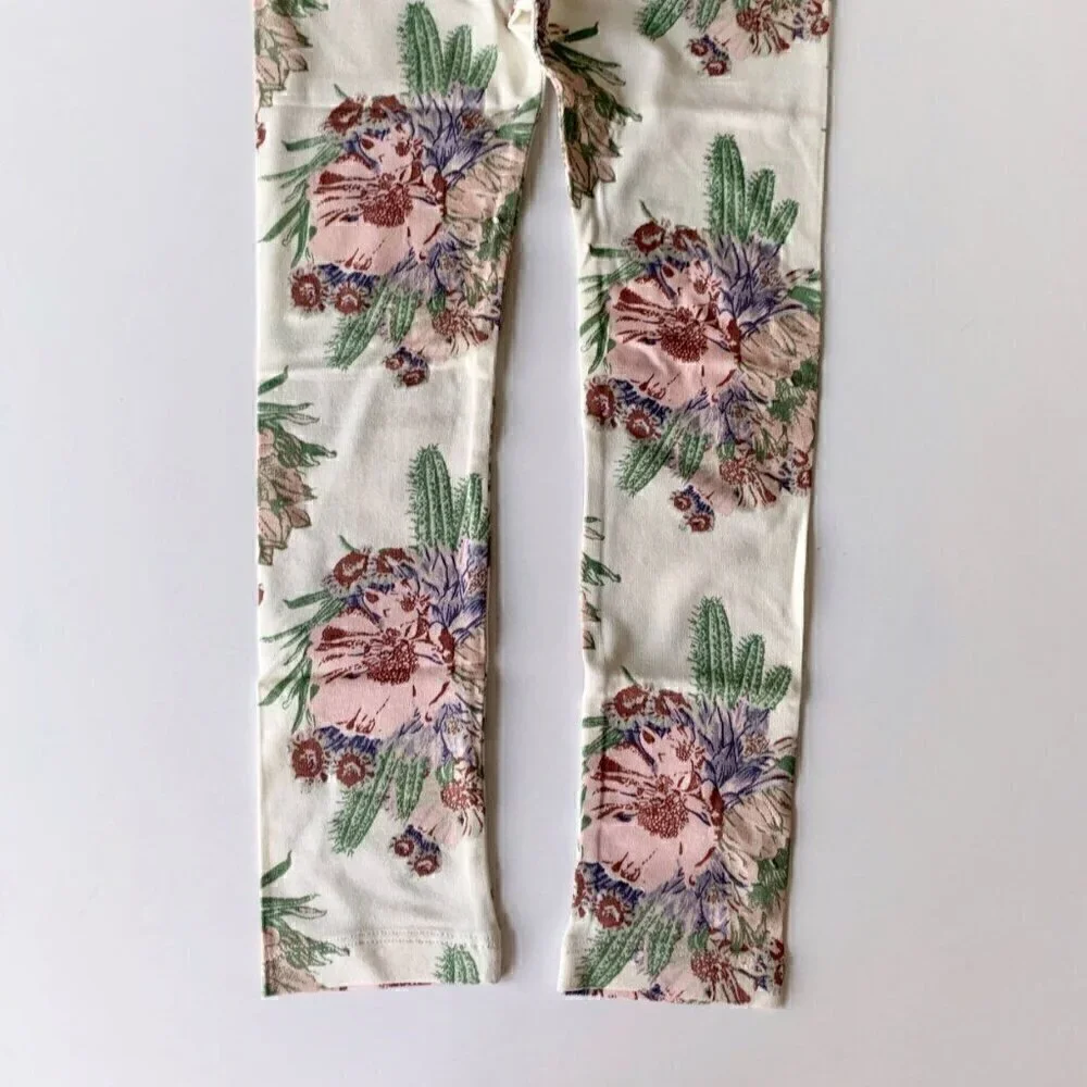 Kate Quinn Cactus Floral Bamboo Girl Skinny Leggings 5T